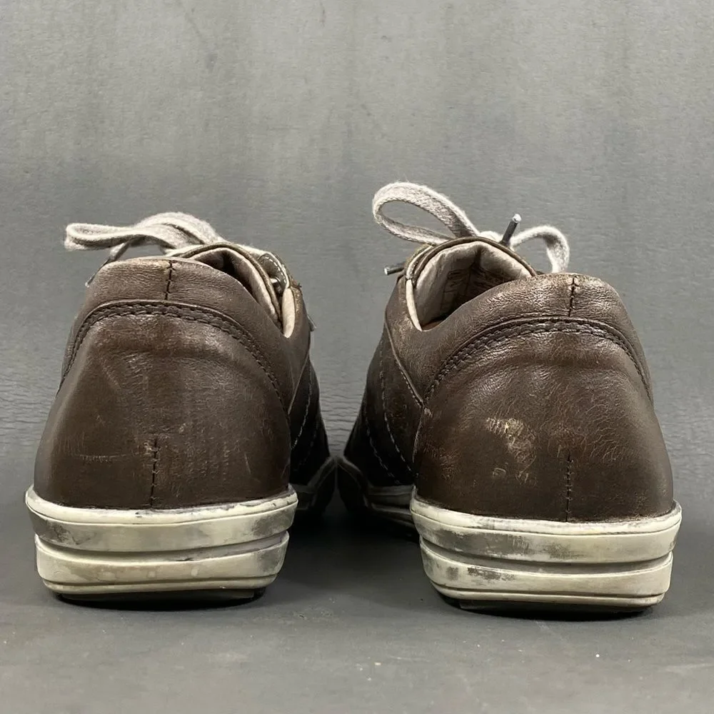 Josef Seibel Gray Metallic Leather sneaker shoe womens size 8.5 (39)